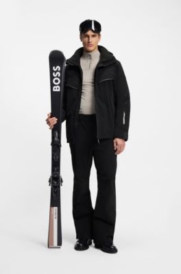 BOSS Ski water-repellent padded jacket with logo, Black