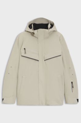 BOSS Ski water-repellent padded jacket with logo, Light Beige