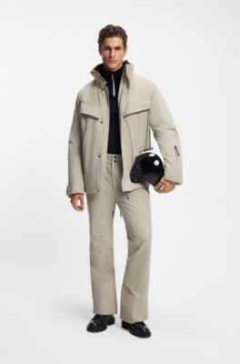 BOSS Ski water-repellent padded jacket with logo, Light Beige