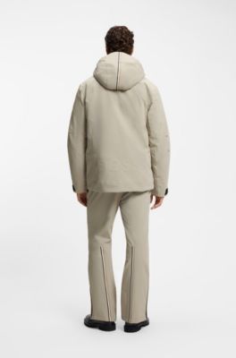BOSS Ski water-repellent padded jacket with logo, Light Beige