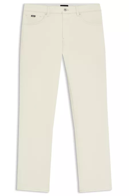 Brushed-finish jeans in Italian stretch denim