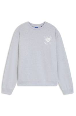 Oversized-fit sweatshirt in cotton terry with logo artwork 1