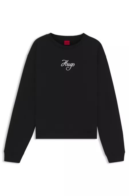 Oversized-fit cotton-terry sweatshirt with glitter logo