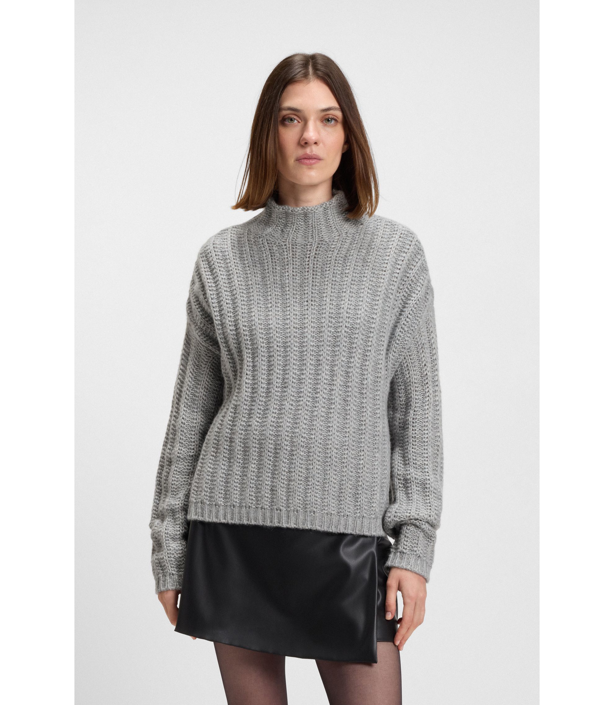 Strickpullover mit Ripp-Struktur