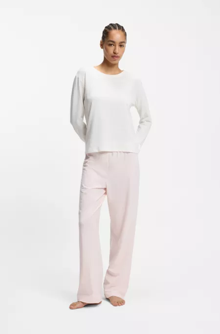 Pyjama en coton stretch avec imprimés logotés