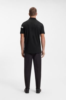 Active Paddy polo shirt in cotton-blend piqu&eacute;, Black
