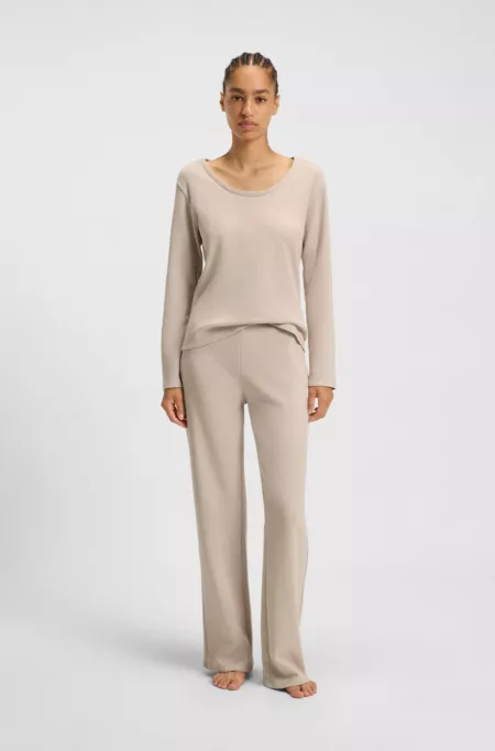Cotton-blend pyjama bottoms with waffle structure