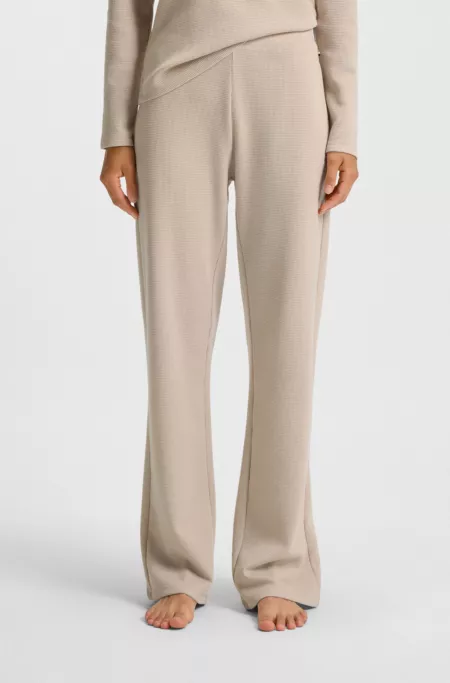 Cotton-blend pyjama bottoms with waffle structure