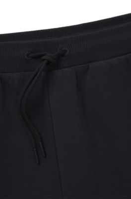 Stretch-cotton tracksuit bottoms with logo detail, Dark Blue