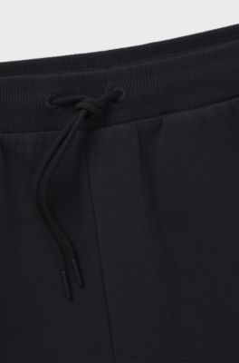 Stretch-cotton tracksuit bottoms with logo detail, Dark Blue
