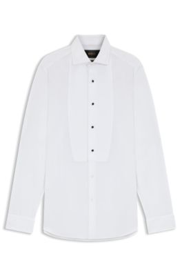 Chemise Slim en popeline de coton italienne, Blanc