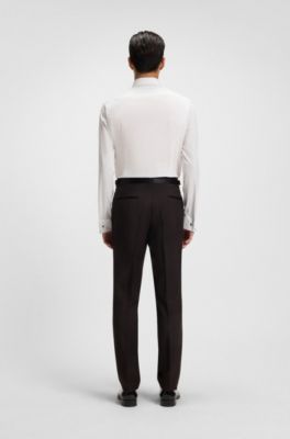 Slim-fit shirt in Italian-made cotton poplin, White