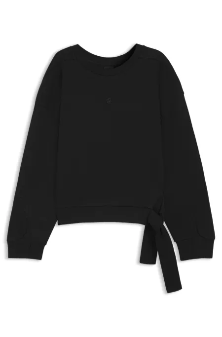 Cotton-blend sweatshirt with tie detail