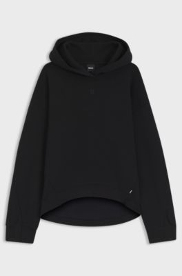 Cotton-blend hoodie with Double B monogram, Black