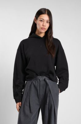 Cotton-blend hoodie with Double B monogram, Black