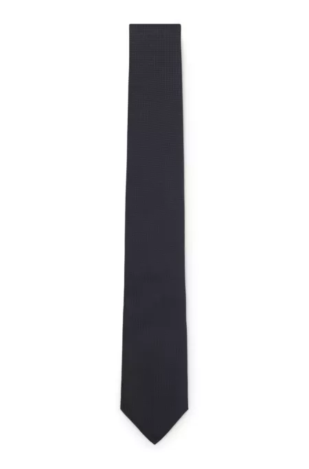 Silk-blend tie with jacquard structure