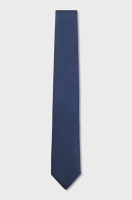 Silk-blend tie with jacquard structure, Light Blue