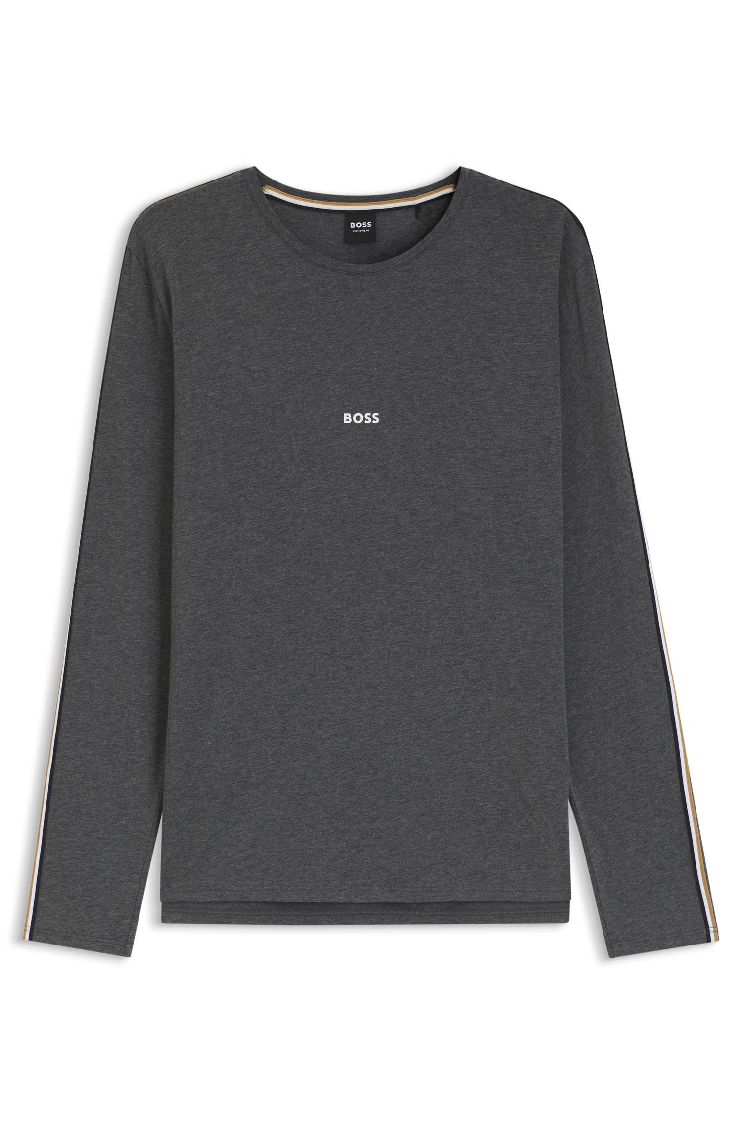 Boss Cotton pyjama top with striped sleeve details pyjamas & nattlinnen herr – bild 4