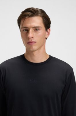 모노그램 및 로고 코튼 파자마 세트, 다크 블루