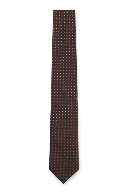 Patterned tie in pure silk