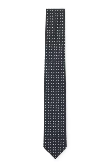 Patterned tie in pure silk