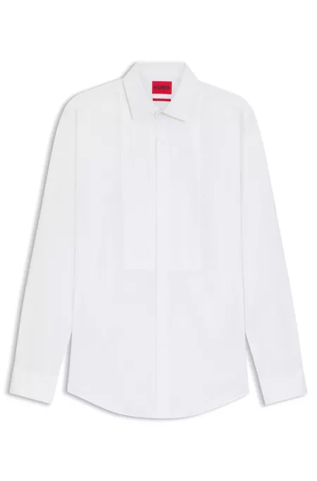 Slim-fit evening shirt in easy-iron cotton poplin