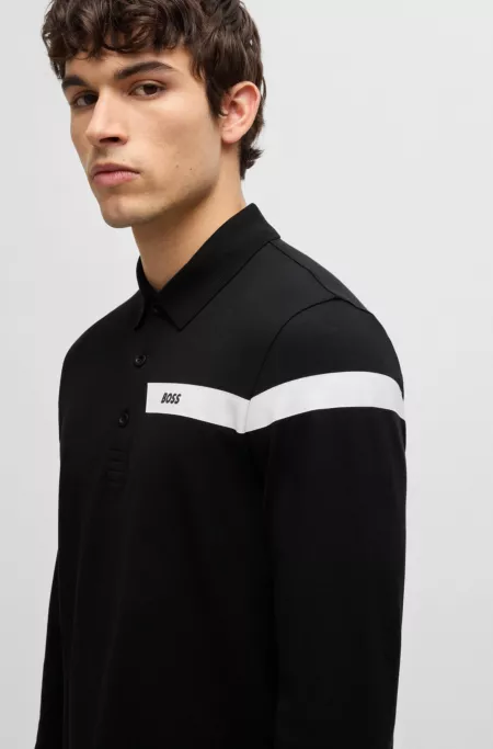 Active cotton-blend polo shirt with moisture management