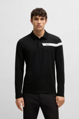 ヒューゴボス ポロシャツ スウェット 長袖 ストレッチ メンズ グレー L