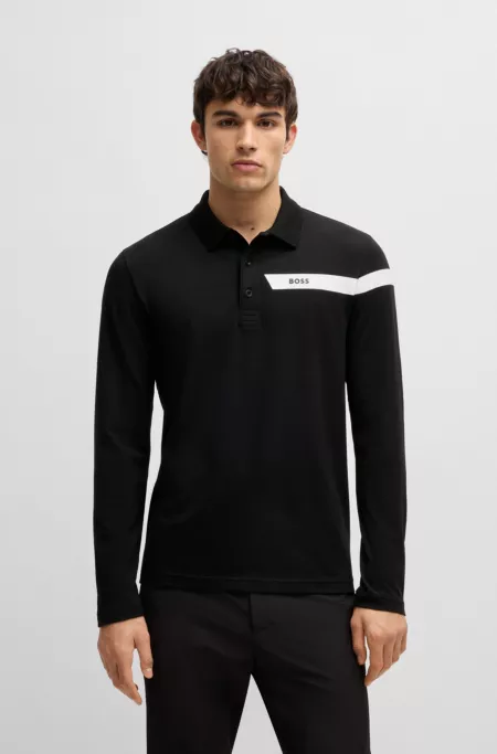 Active cotton-blend polo shirt with moisture management