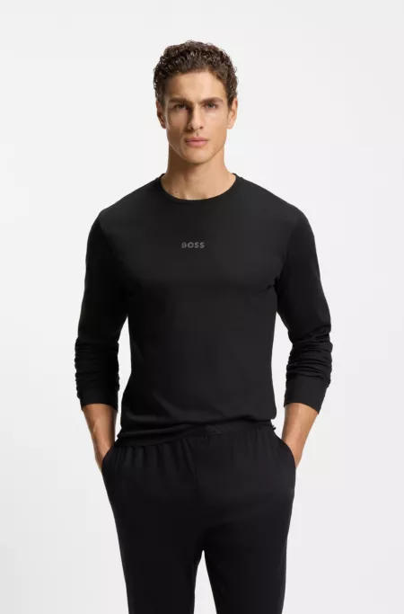 Cotton pyjama set with monogram waistband