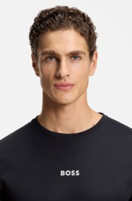 Cotton pyjama set with monogram waistband, Dark Blue