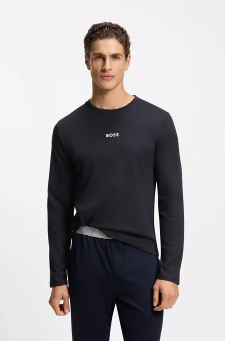 Cotton pyjama set with monogram waistband