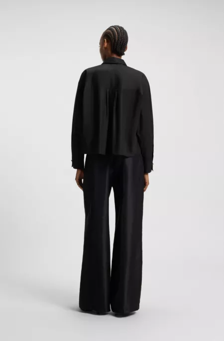 Regular-fit blouse in cotton poplin