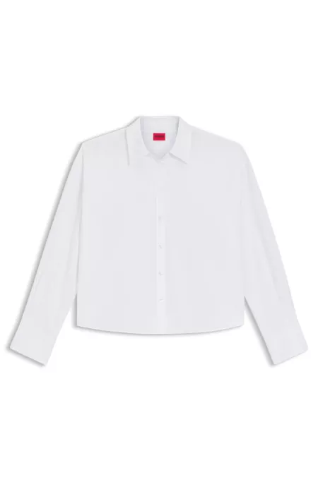 Regular-fit blouse in cotton poplin