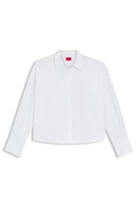 Regular-fit blouse in cotton poplin, White