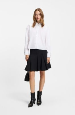 Camicetta regular fit in popeline di cotone, Bianco