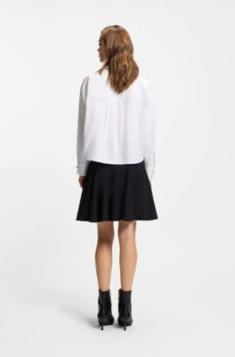 Regular-fit blouse in cotton poplin, White