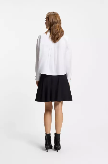 Regular-fit blouse in cotton poplin