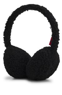 Ohrwärmer aus Teddy mit Stack-Logo-Stickerei, Schwarz