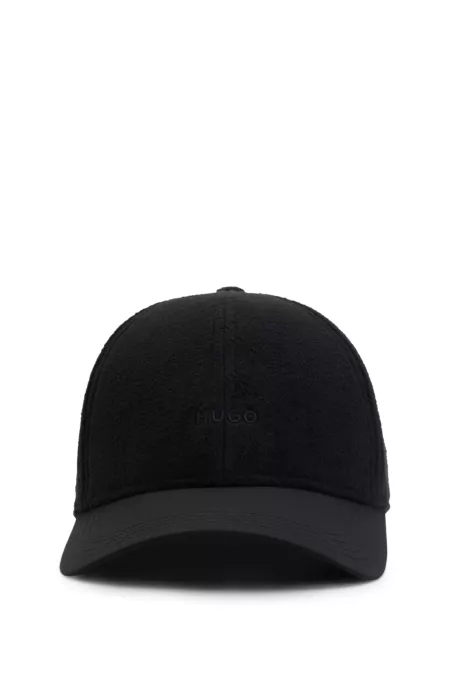 Fleece cap with embroidered logo