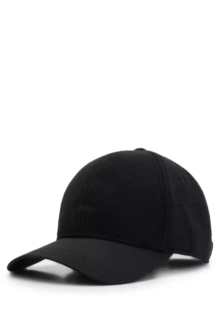 Fleece cap with embroidered logo