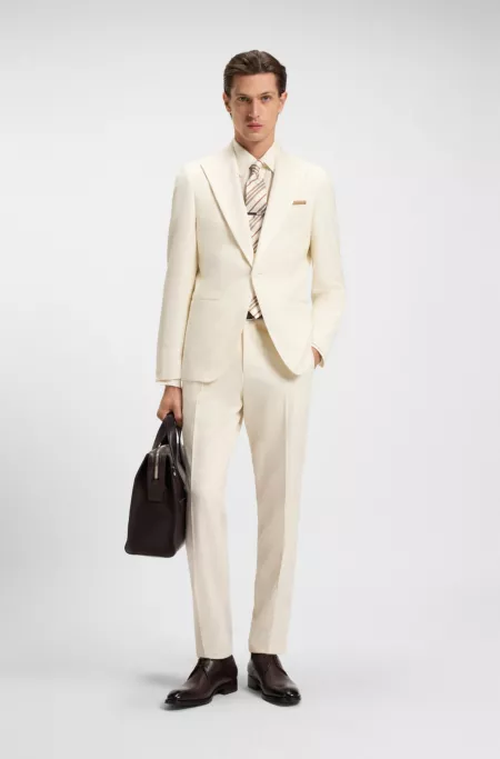Slim-fit tuxedo jacket in a silk blend
