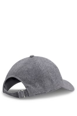 Wool-silk cap with embroidered Double B monogram, Light Grey