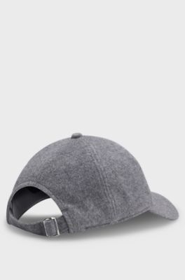 Wool-silk cap with embroidered Double B monogram, Light Grey