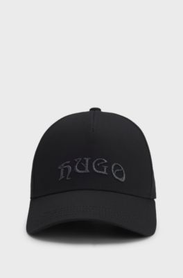 Cotton-twill cap with metallic-effect embroidered logo, Black
