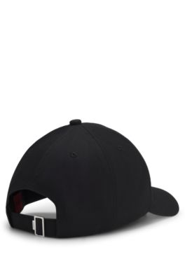 Cotton-twill cap with metallic-effect embroidered logo, Black