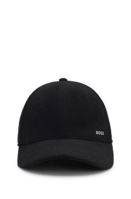 Wool-silk cap with twill lining, Black