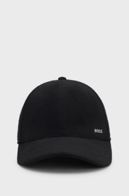 Wool-silk cap with twill lining, Black