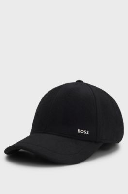 Wool-silk cap with twill lining, Black