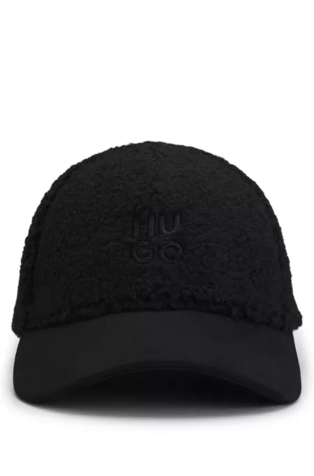 Teddy cap with embroidered stacked logo